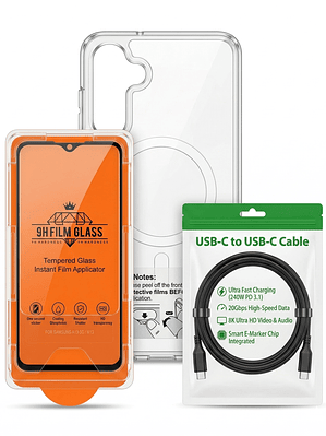 Pack 3 en1 Samsung A16: Carcasa + Vidrio + Cable USB-C 240W- COPIA