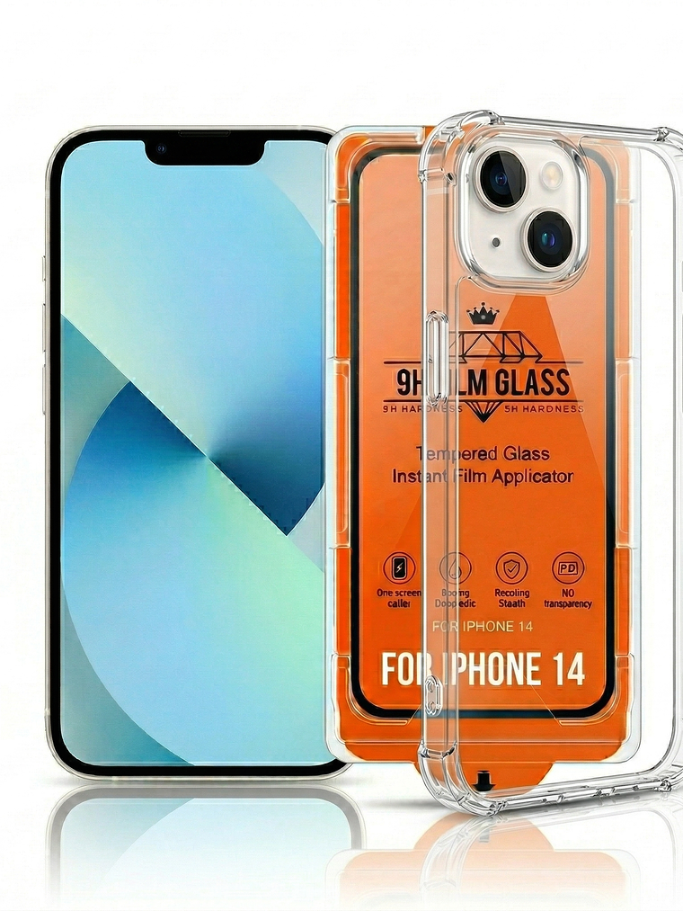 Kit Protección iPhone 13 14 15: Funda MagSafe + Vidrio 9H 1