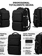 Mochila Urbana D&B Éirí 30L Laptop 15.6 USB 6 Bolsillos - Negro/Gris - Miniatura 3