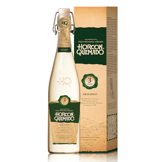 PISCO HORCON QUEMADO 3 AÑOS - 645 ML. 