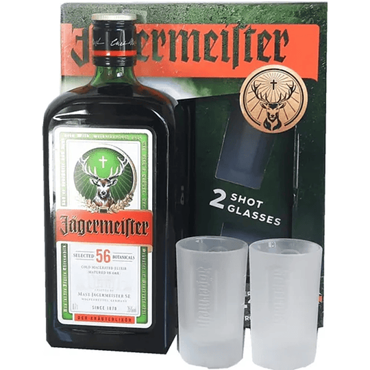LICOR JAGERMEISTER 700 ML. + 2 VASOS SHOT
