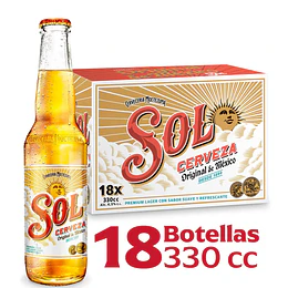 CERVEZA SOL 330 ML. CAJA 18 BOTELLAS