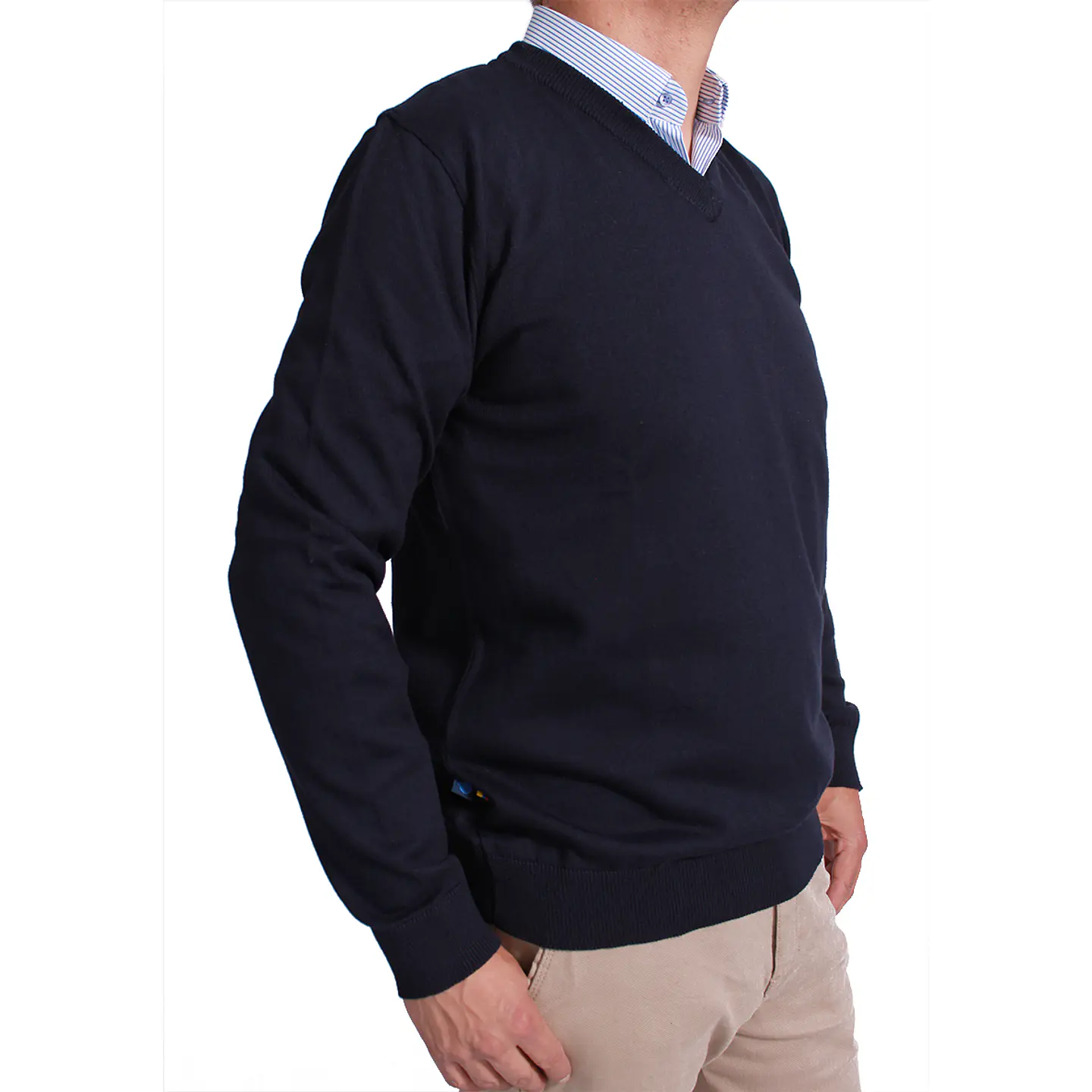 Suéter Cuello V Azul Oscuro (85) 1
