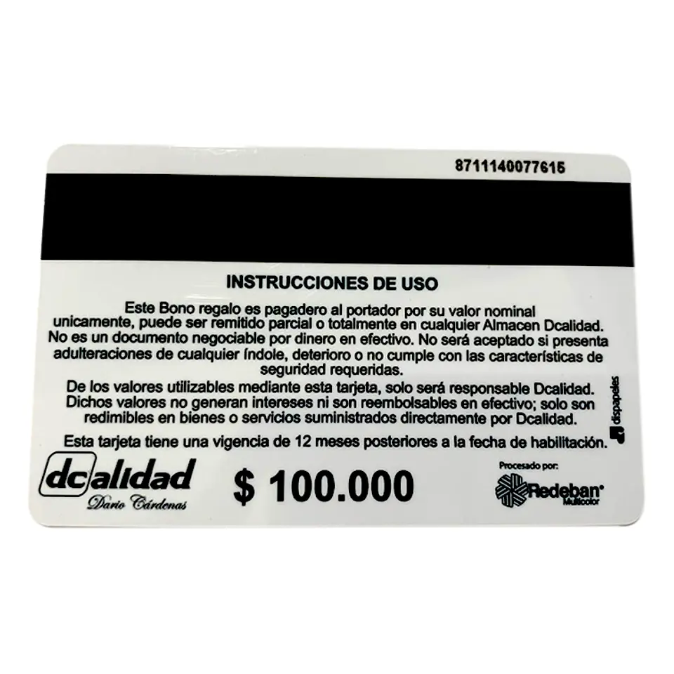 Bono de regalo $100.000 2