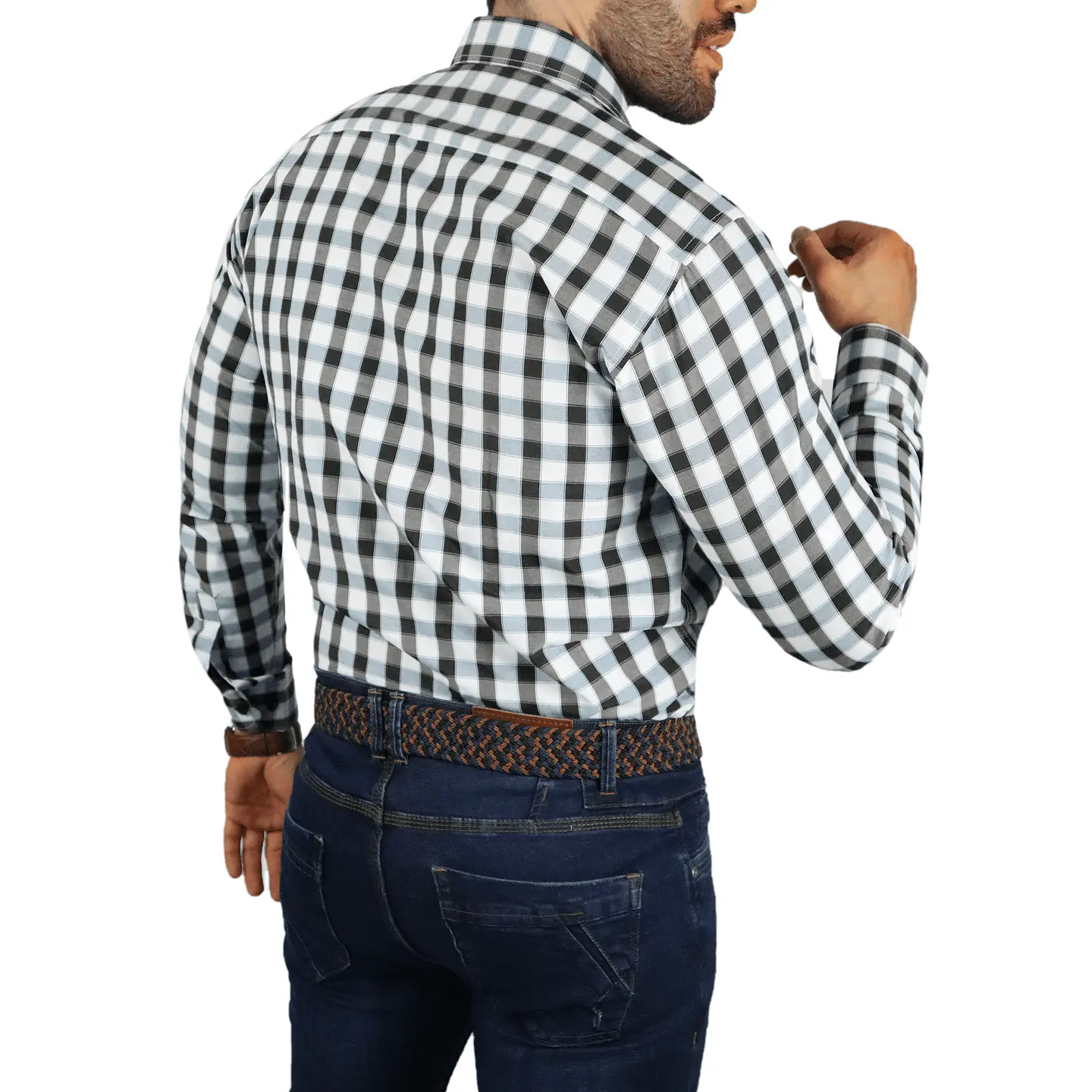 Camisa a Cuadros negro y Blanco  3