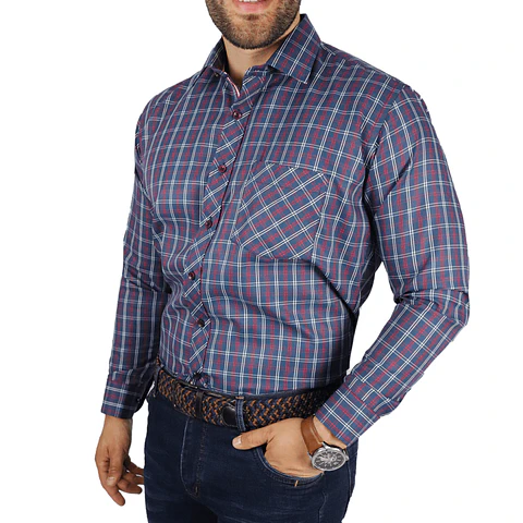 Camisa a Cuadros Azul-Blanco
