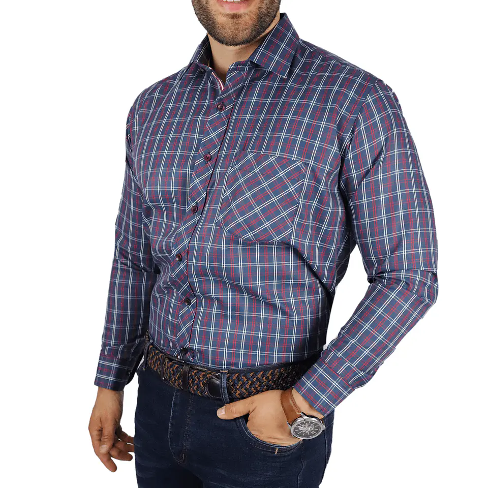 Camisa a Cuadros Azul-Blanco 1