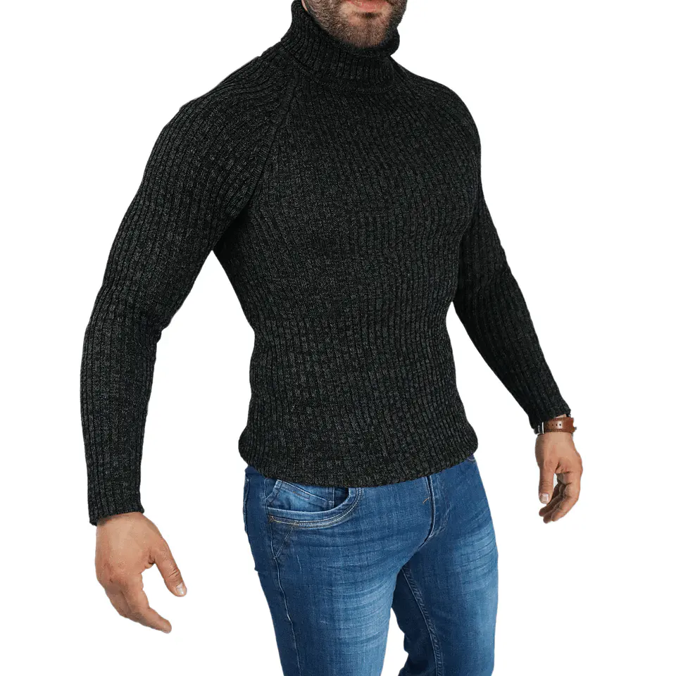 Suéter Cuello Tortuga Gris Oscuro 2