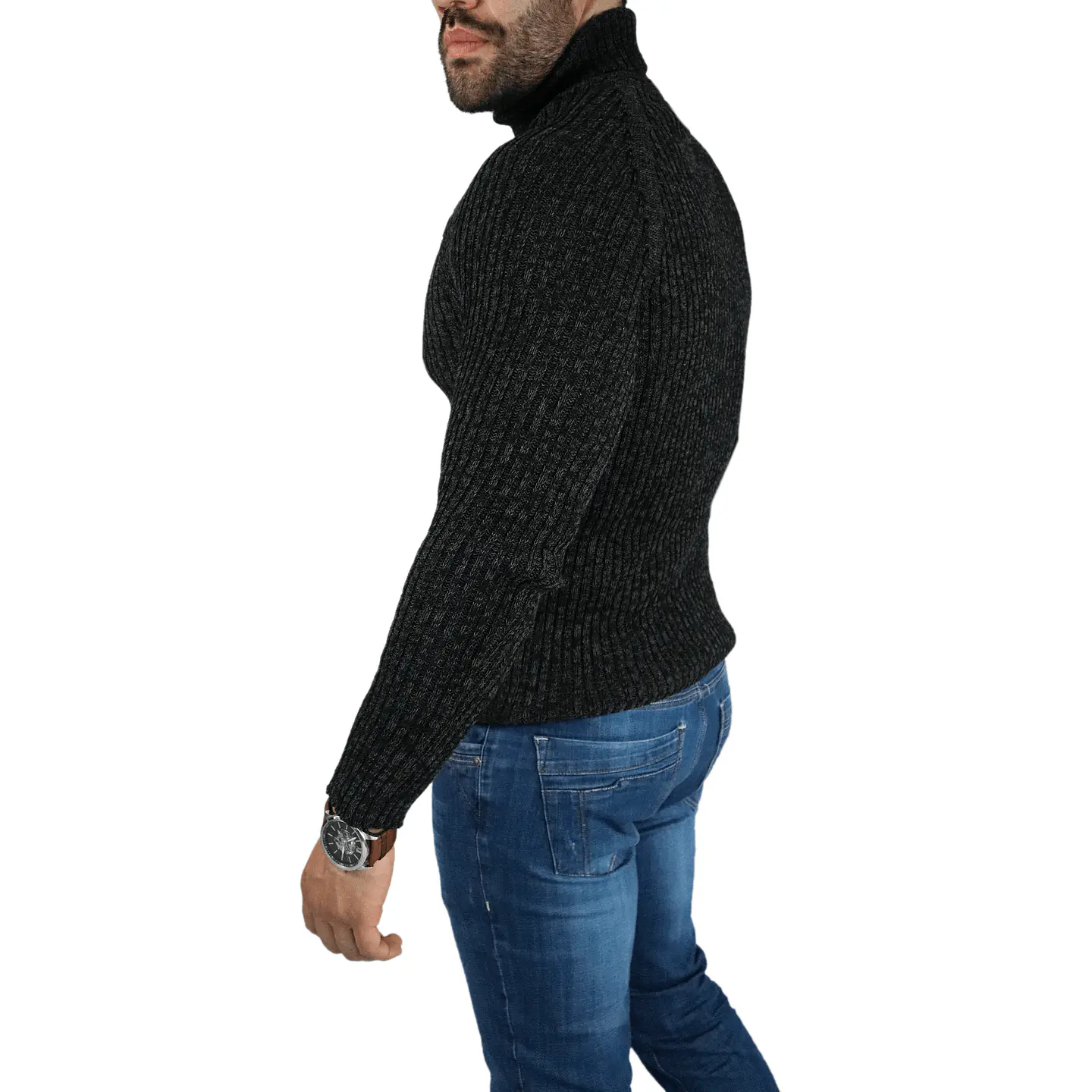 Suéter Cuello Tortuga Gris Oscuro 3