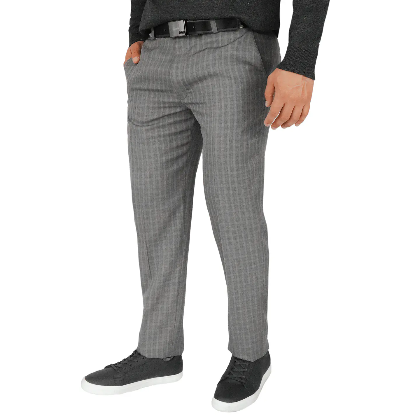 Pantalón Formal a Cuadros Gris 1