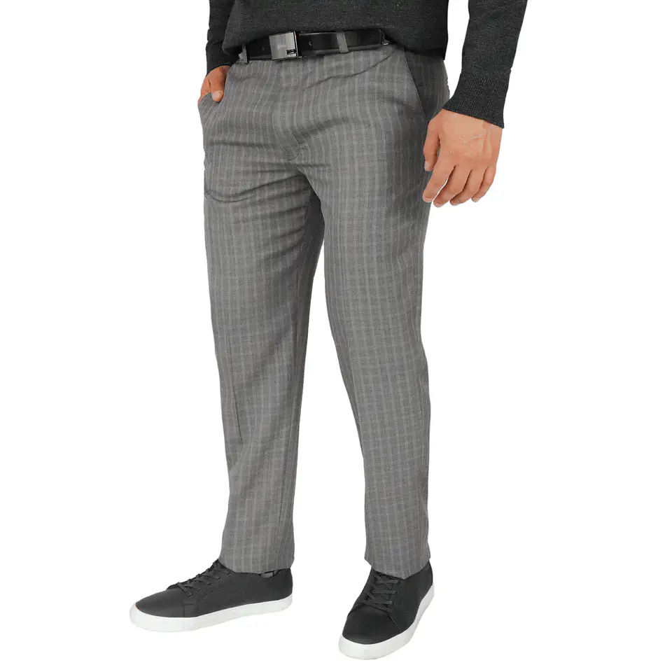 Pantalón Formal a Cuadros Gris 1
