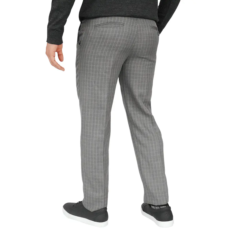 Pantalón Formal a Cuadros Gris 2