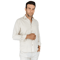 Camisa en Lino Beige