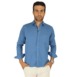 Camisa en Lino Azul Jean