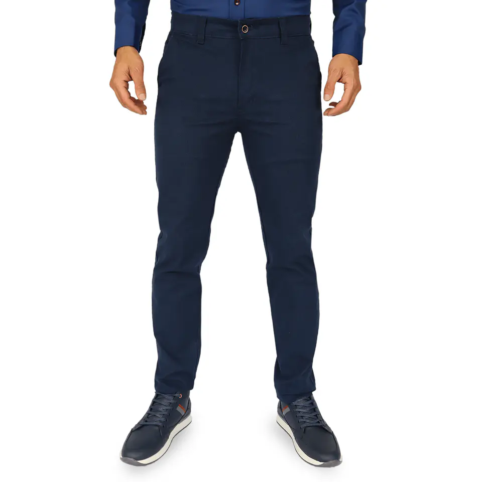 Pantalón Dril Azul Oscuro Liso 1