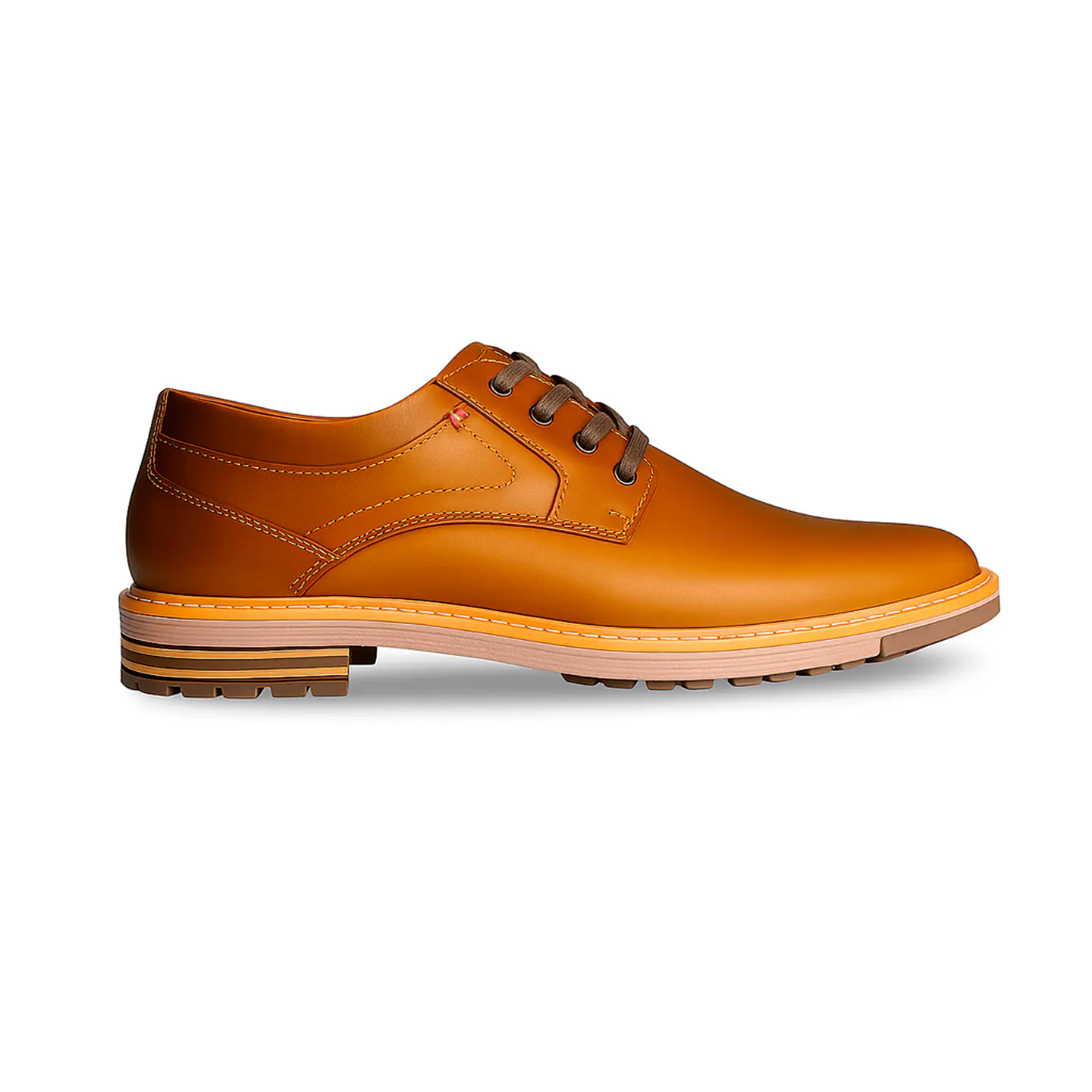 Zapato Semi Formal Miel Cordones 1