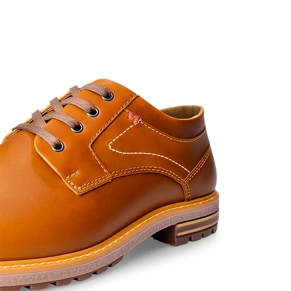 Zapato Semi Formal Miel Cordones 4
