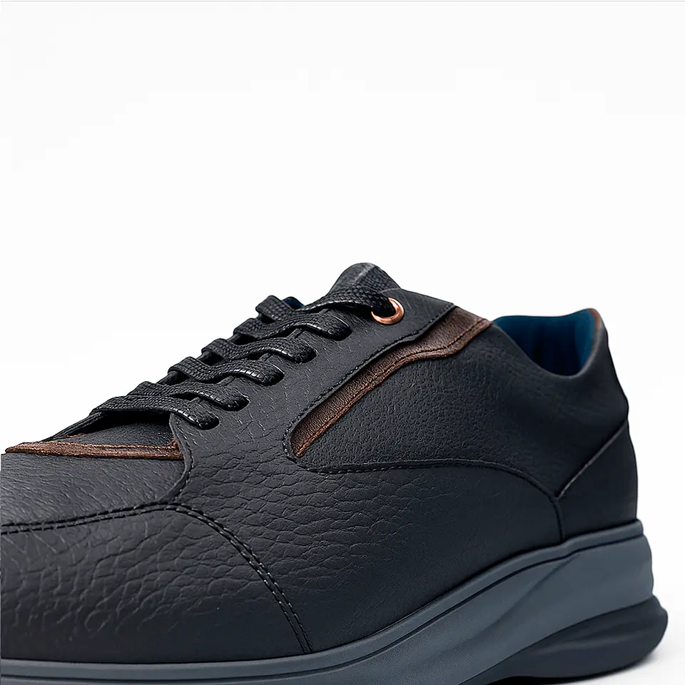 Tenis Casual Cuero Negro 3