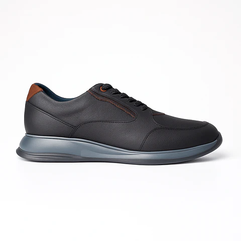 Tenis Casual Cuero Negro