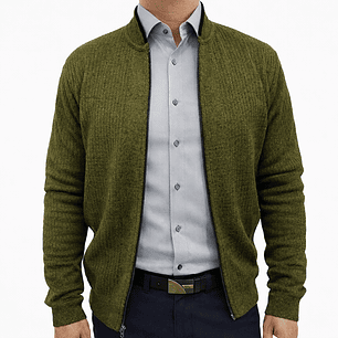 Suéter Cremallera Verde Musgo