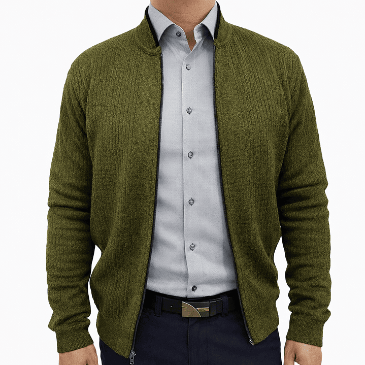 Suéter Cremallera Verde Musgo 1