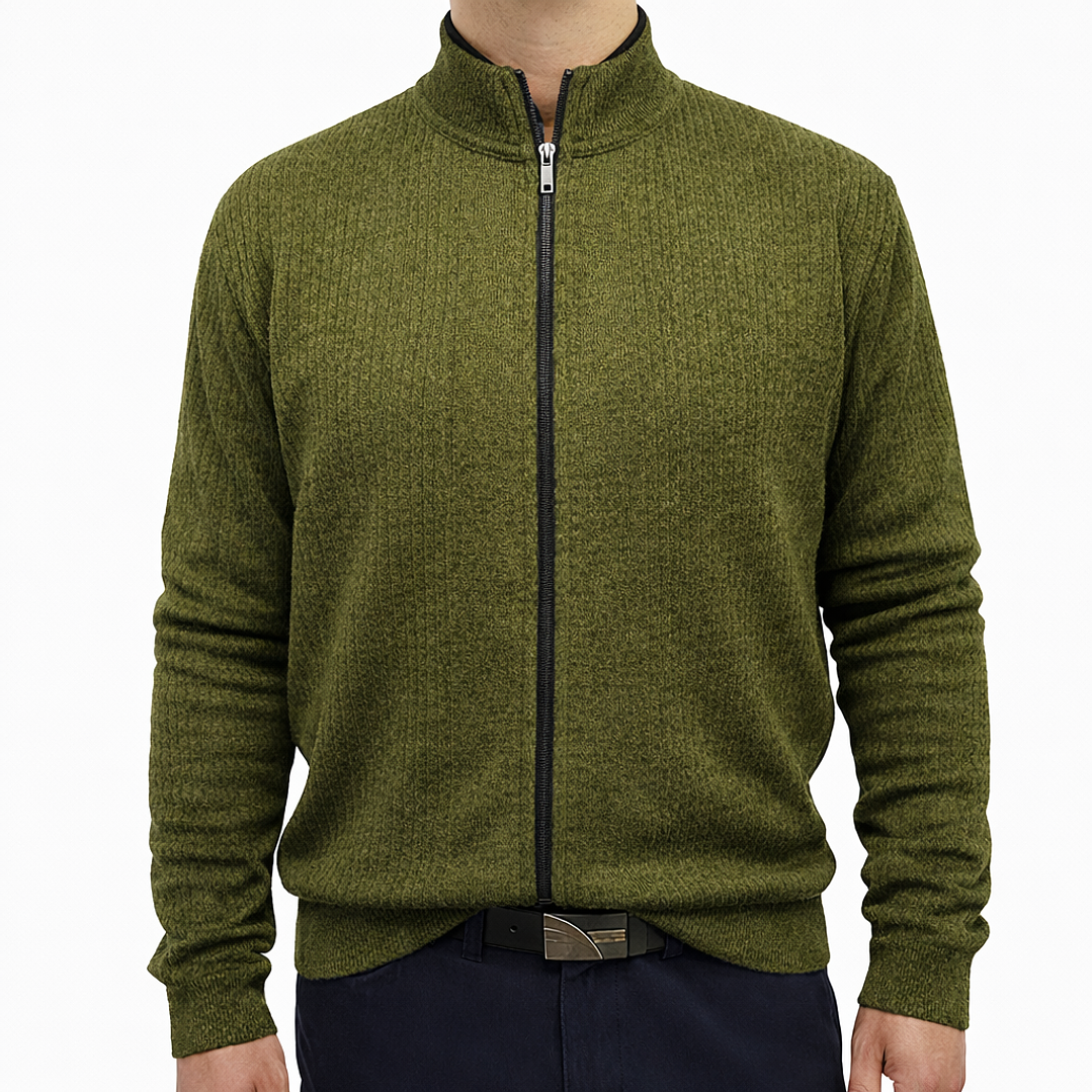 Suéter Cremallera Verde Musgo 2