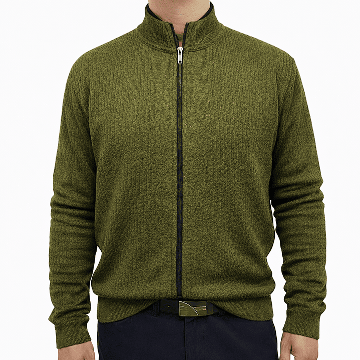 Suéter Cremallera Verde Musgo 2