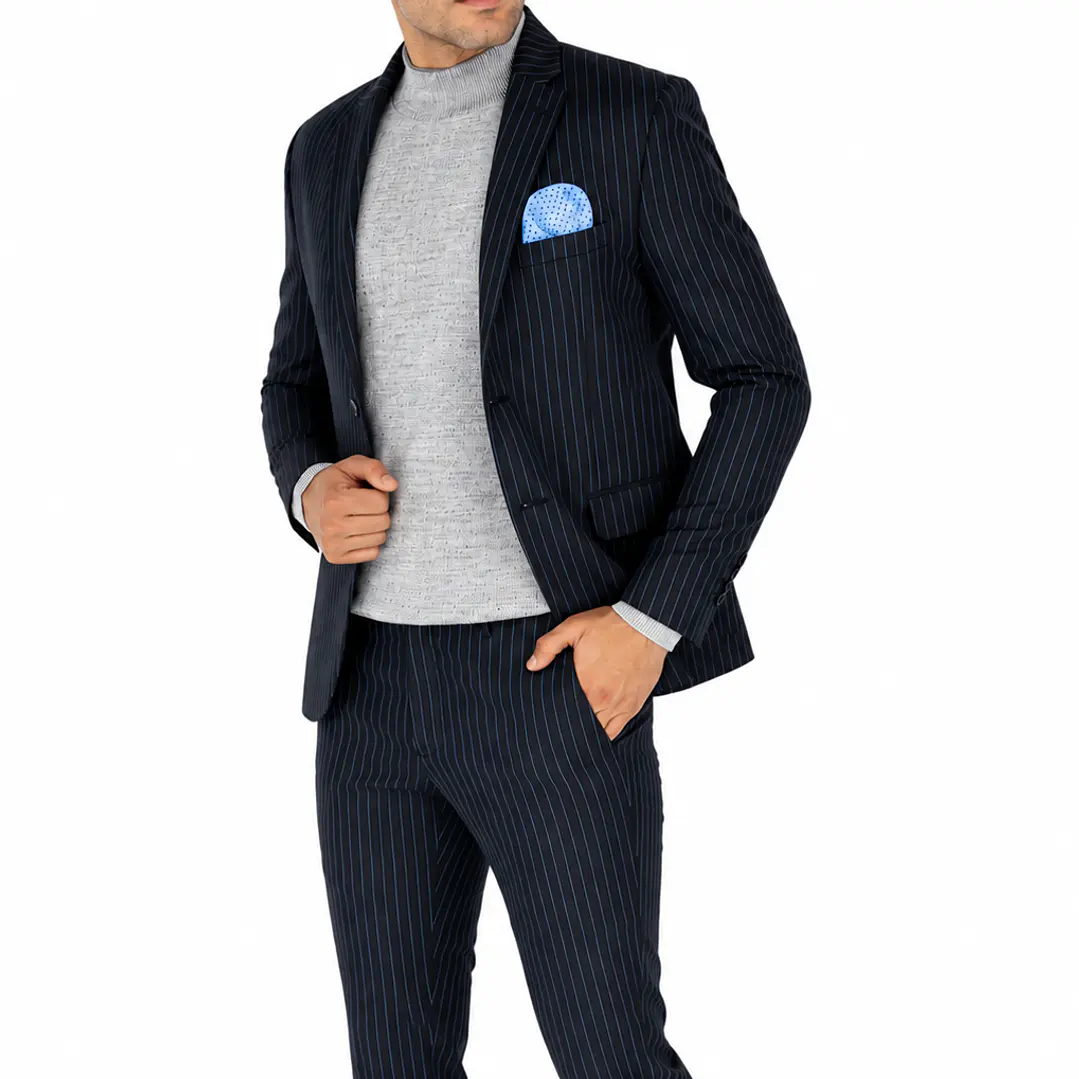 Traje a Rayas Negro 3