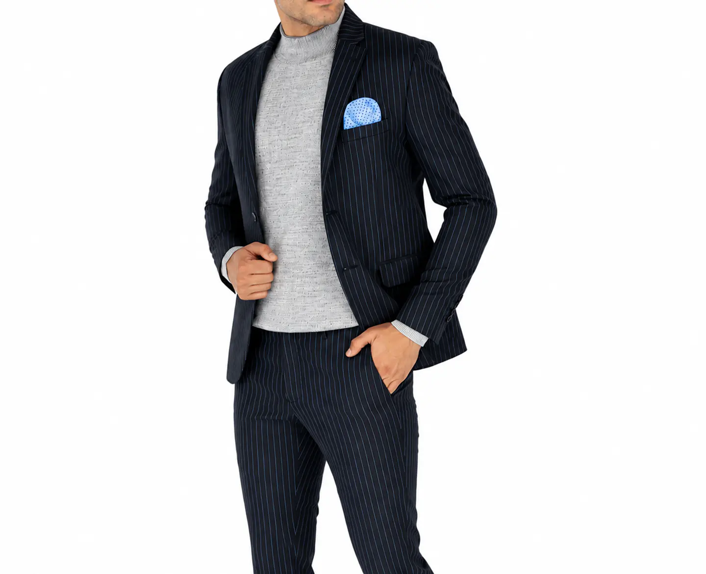 Traje a Rayas Negro 3