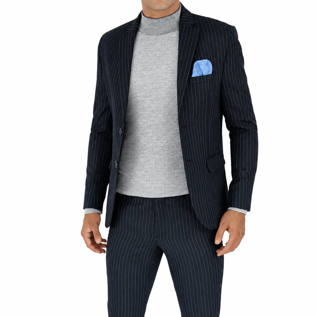 Traje a Rayas Negro 1