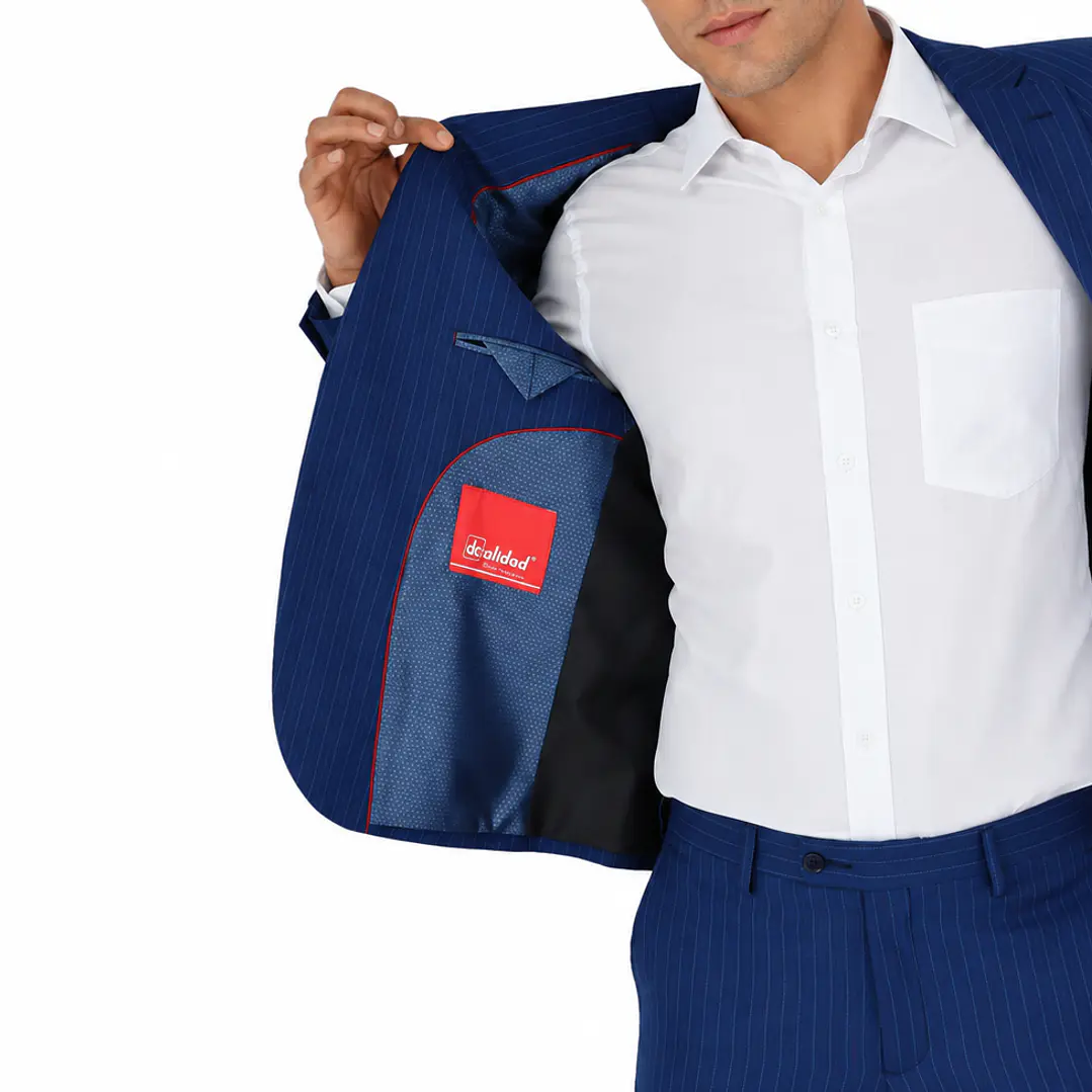 Traje a Rayas Azul Medio 3