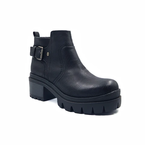  BOTIN MUJER 0073 NEGRO  PU HEBILLA 