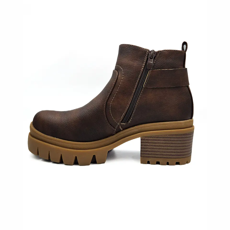 BOTIN MUJER PU COFFEE  HEBILLA 40 2