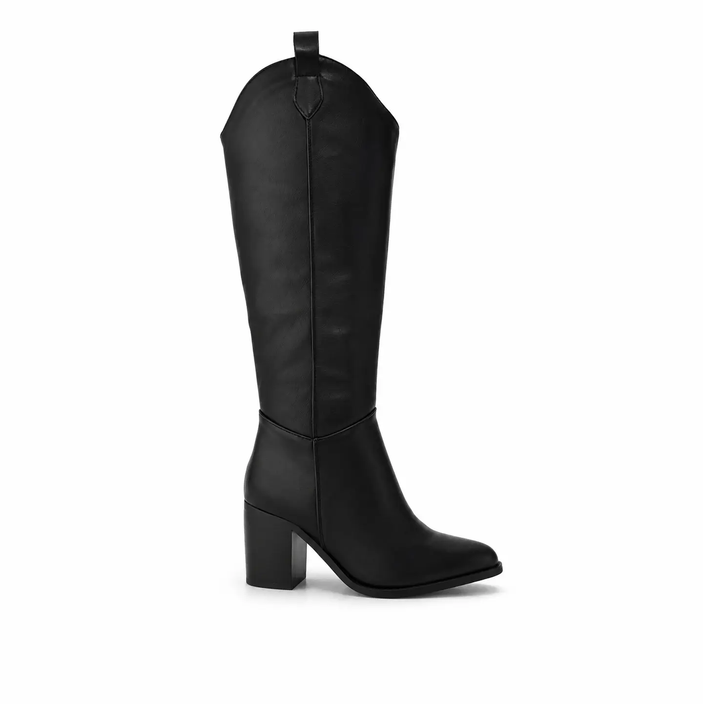 BOTA MUJER PU NEGRO TACON 1