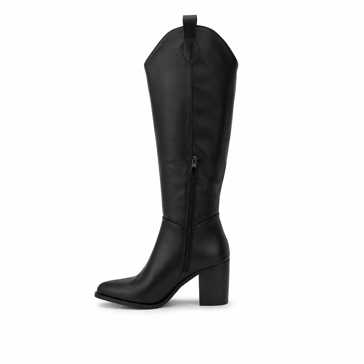 BOTA MUJER PU NEGRO TACON 3
