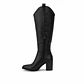 BOTA MUJER PU NEGRO TACON - Miniatura 3