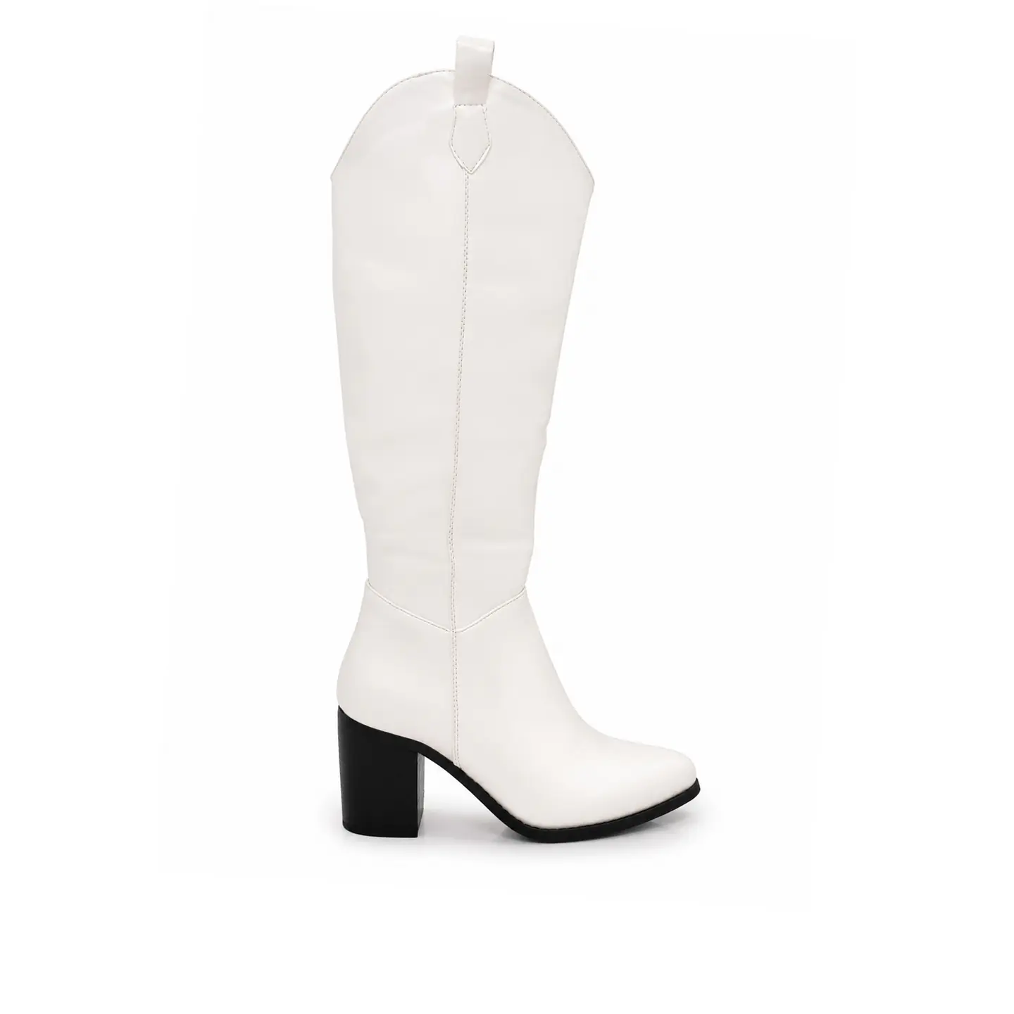 BOTA MUJER PU BLANCO TACON 1