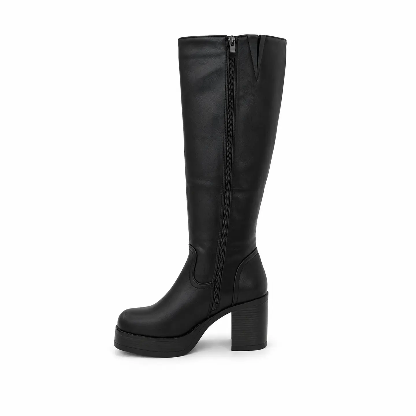 BOTA MUJER PU NEGRO TACON 3