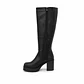 BOTA MUJER PU NEGRO TACON - Miniatura 3