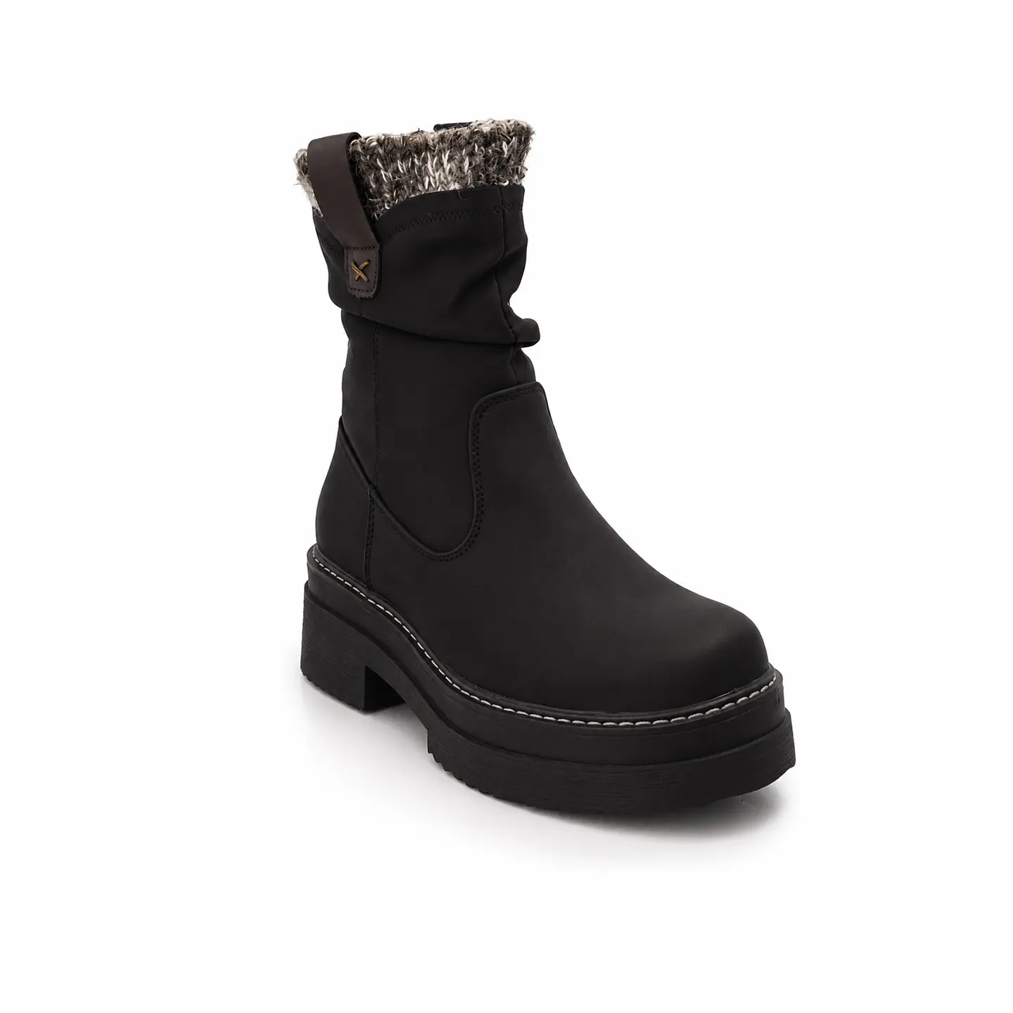 BOTIN MUJER PU NEGRO LANA 3