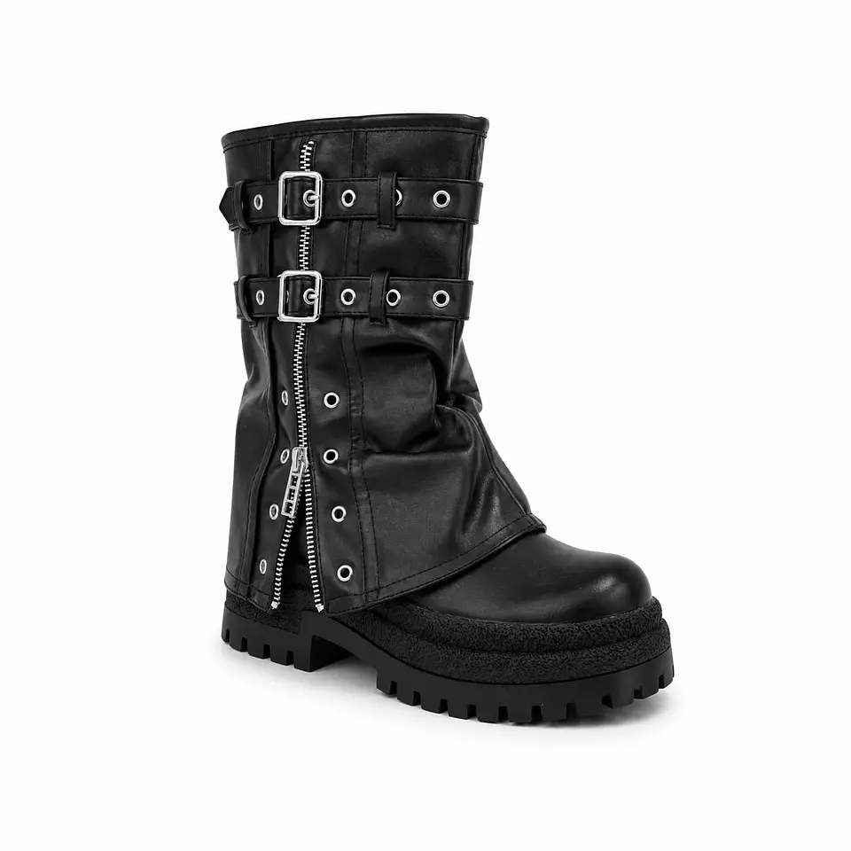  BOTIN MUJER PU NEGRO 2 HEB CIERRE  2