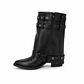 BOTIN MUJER PU NEGRO 2 HEBILLAS  - Miniatura 2