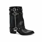 BOTIN MUJER PU NEGRO 2 HEBILLAS  - Miniatura 1