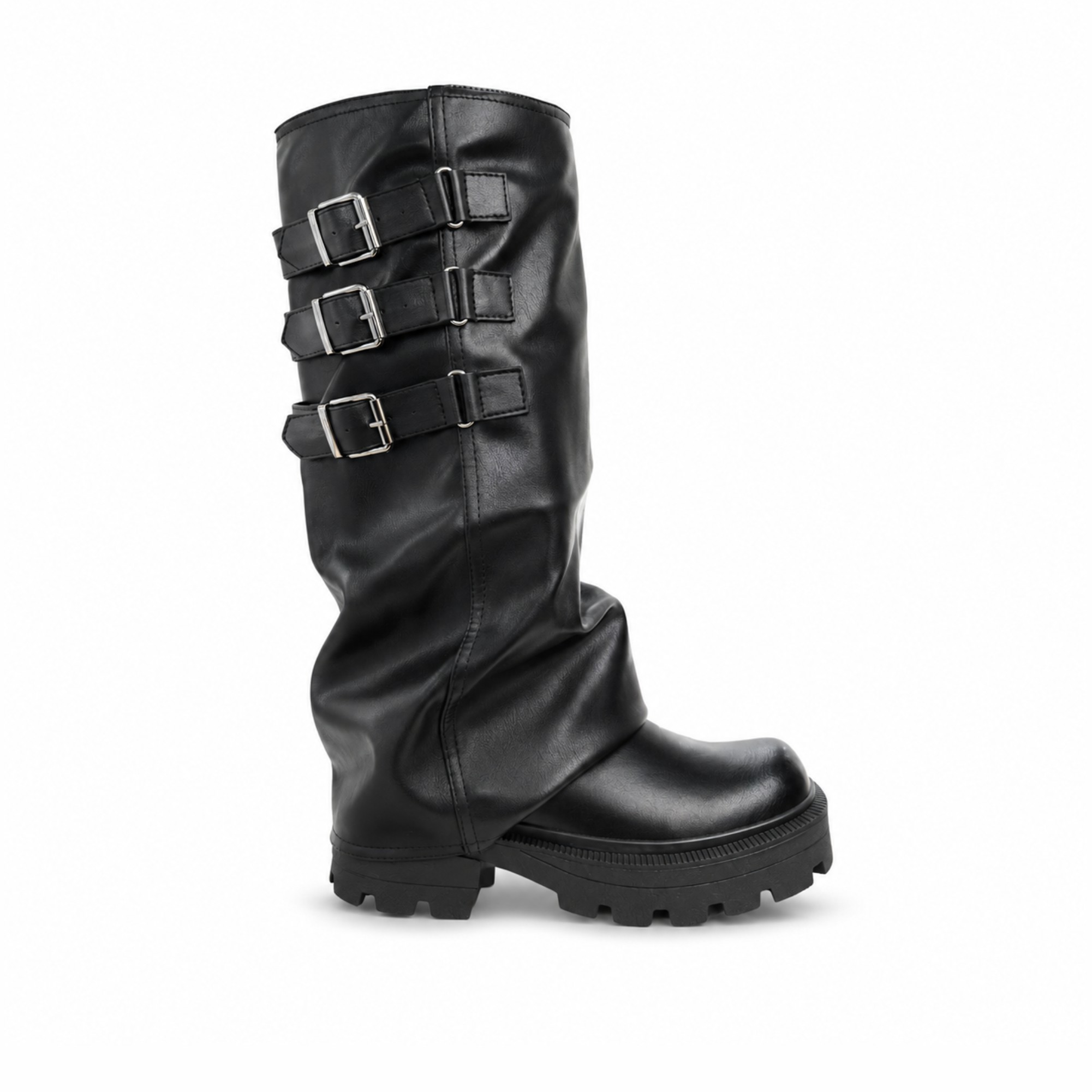BOTA MUJER PU NEGRO POL 3 HEB
