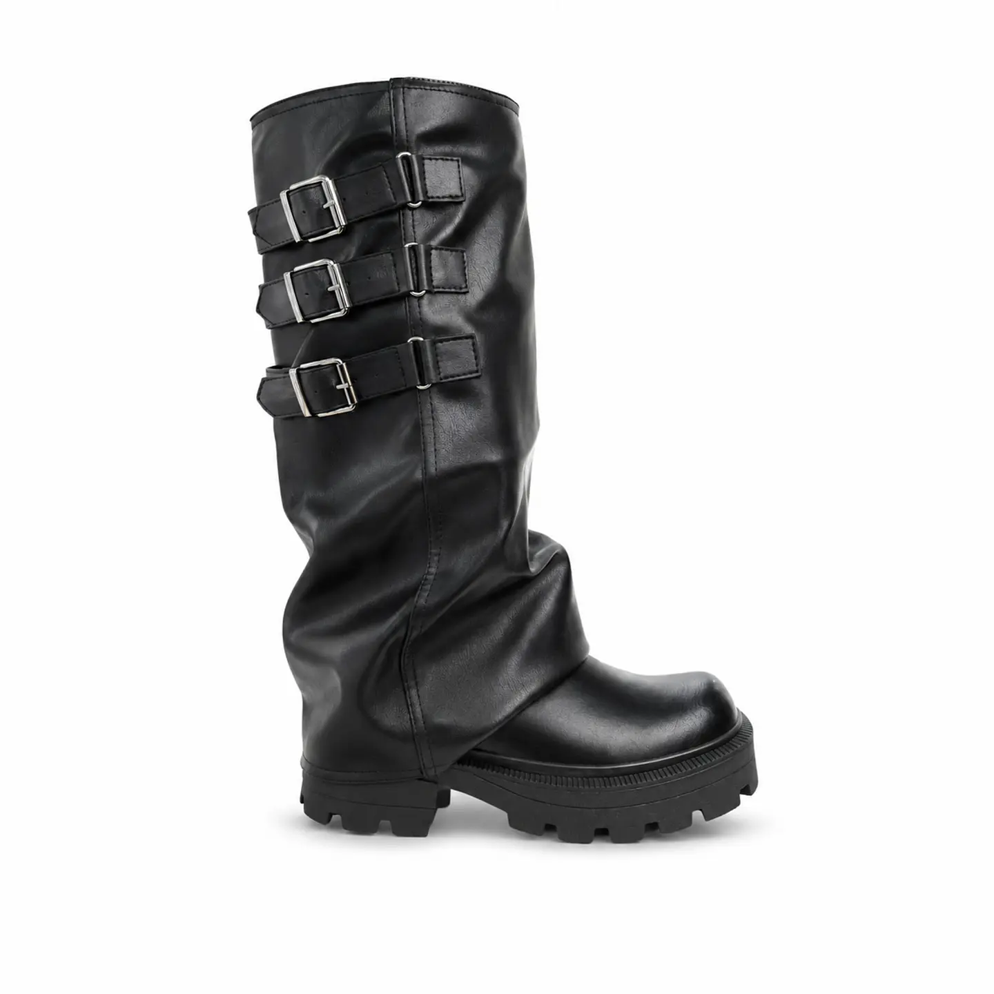BOTA MUJER PU NEGRO POL 3 HEB 1