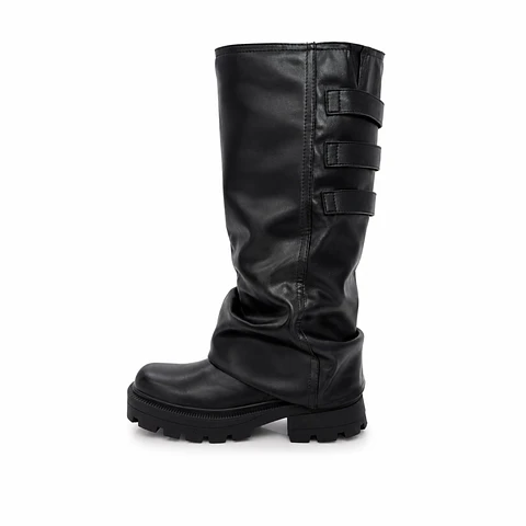 BOTA MUJER PU NEGRO POL 3 HEB