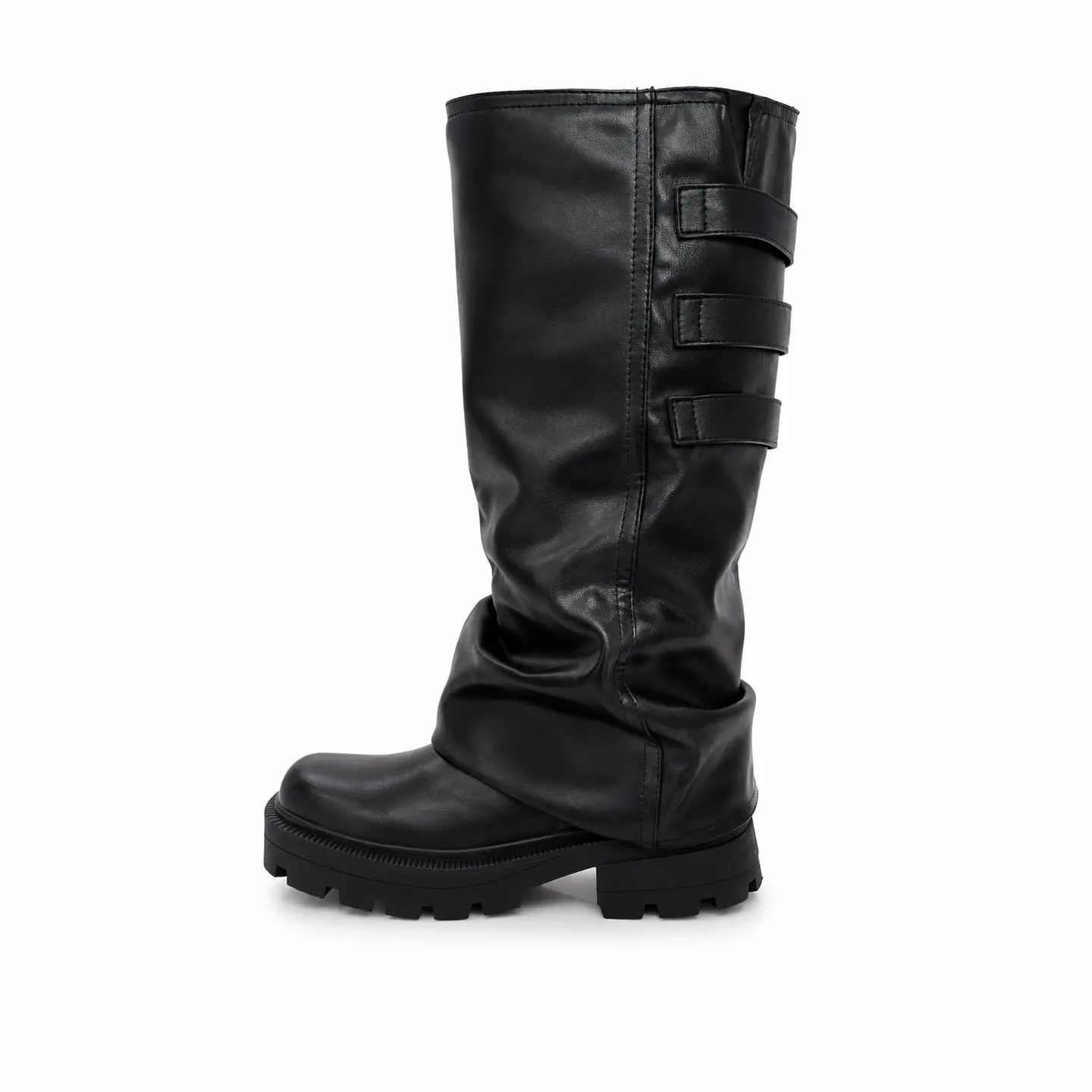 BOTA MUJER PU NEGRO POL 3 HEB 2