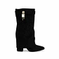BOTA MUJER PU NEGRO BRILLO CORTA - Miniatura 1