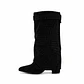 BOTA MUJER PU NEGRO BRILLO CORTA - Miniatura 3
