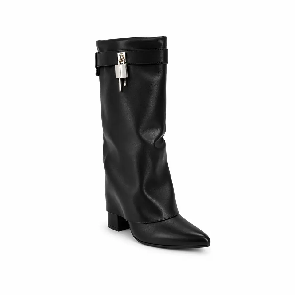 BOTA MUJER PU NEGRO POL CORTA  3